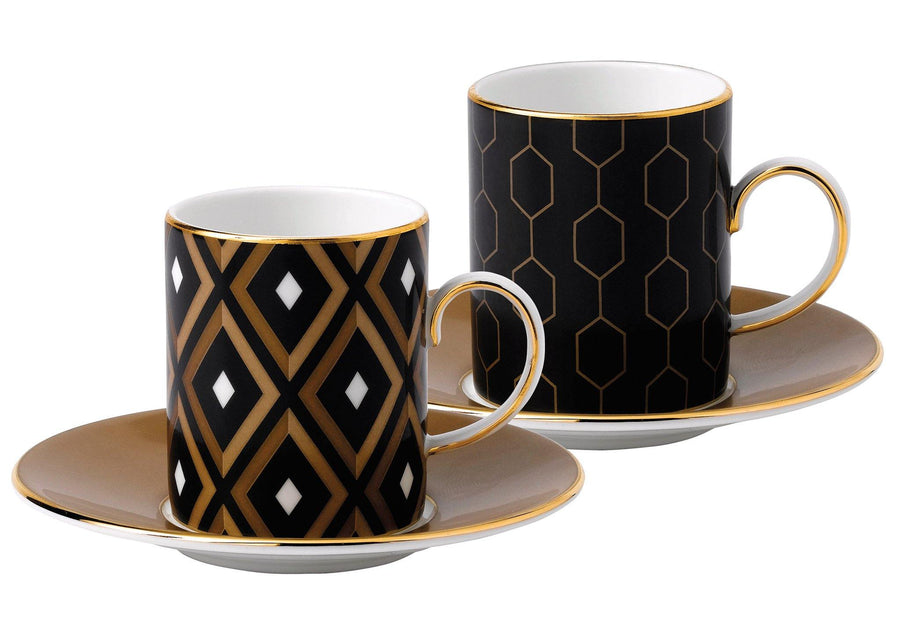 Wedgwood Arris Espresso Cup And Saucer Pair (Geometric/Honeycomb) - Millys Store