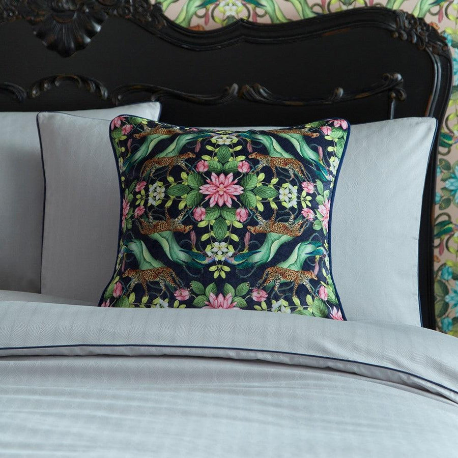 Wedgwood Menagerie Botanical Velvet Cushion - Midnight - Millys Store