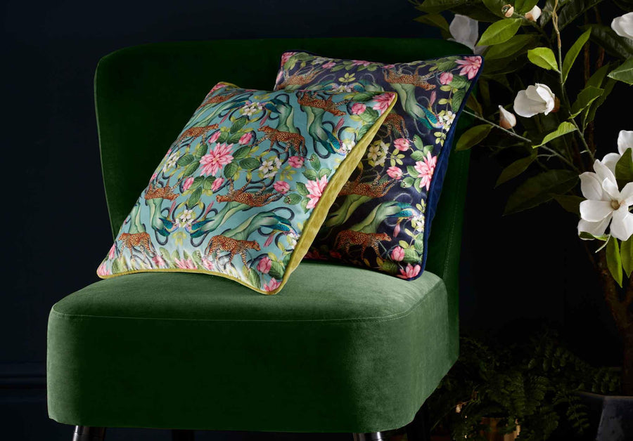 Wedgwood Menagerie Botanical Velvet Cushion - Midnight - Millys Store