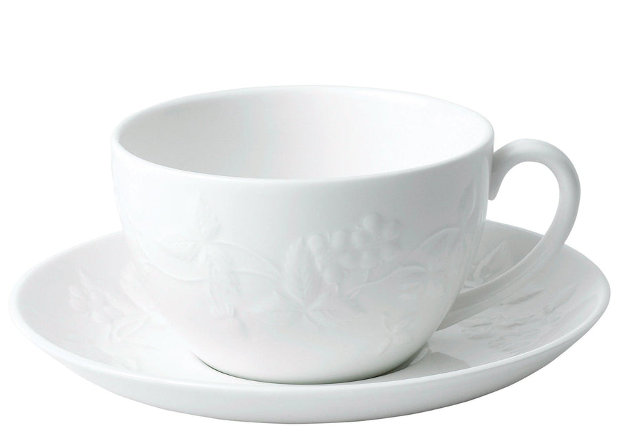 Wedgwood Wild Strawberry White Teacup And Saucer Gift Boxed - Millys Store