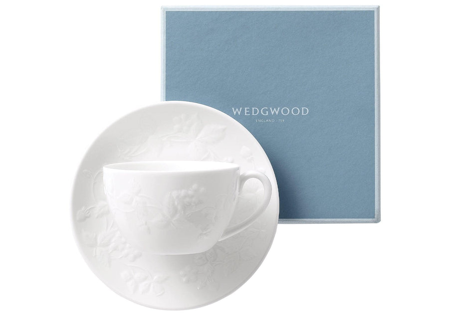 Wedgwood Wild Strawberry White Teacup And Saucer Gift Boxed - Millys Store